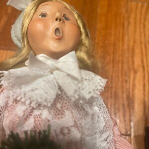 Charming Holiday Caroler Doll with Lace Details - Byers Choice